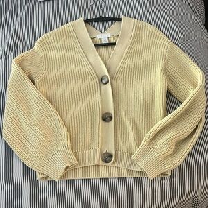 Yellow cardigan